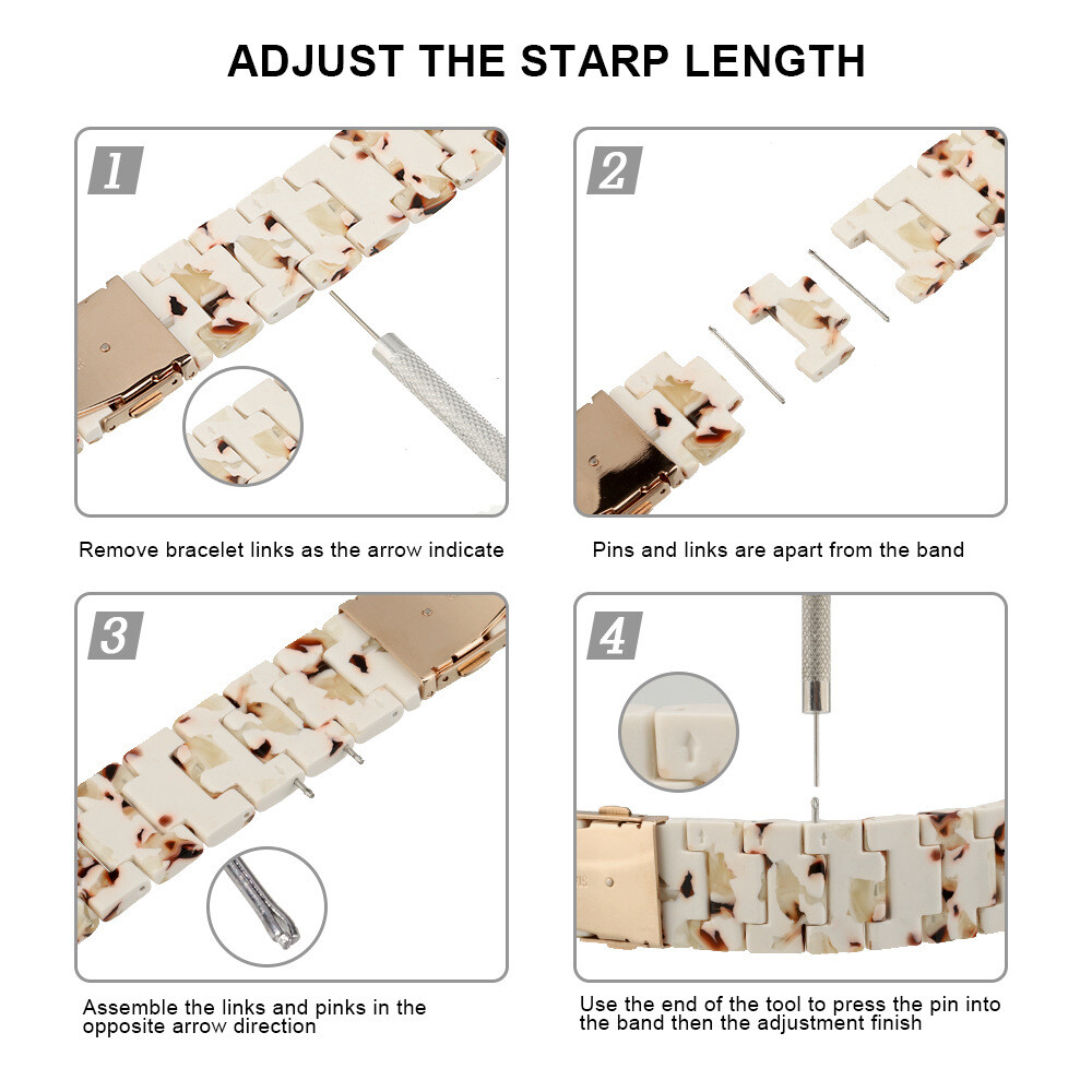 Resin Watch Band Strap Bracelet Metal Buckle For Fitbit Versa 1 2 & Versa Lite