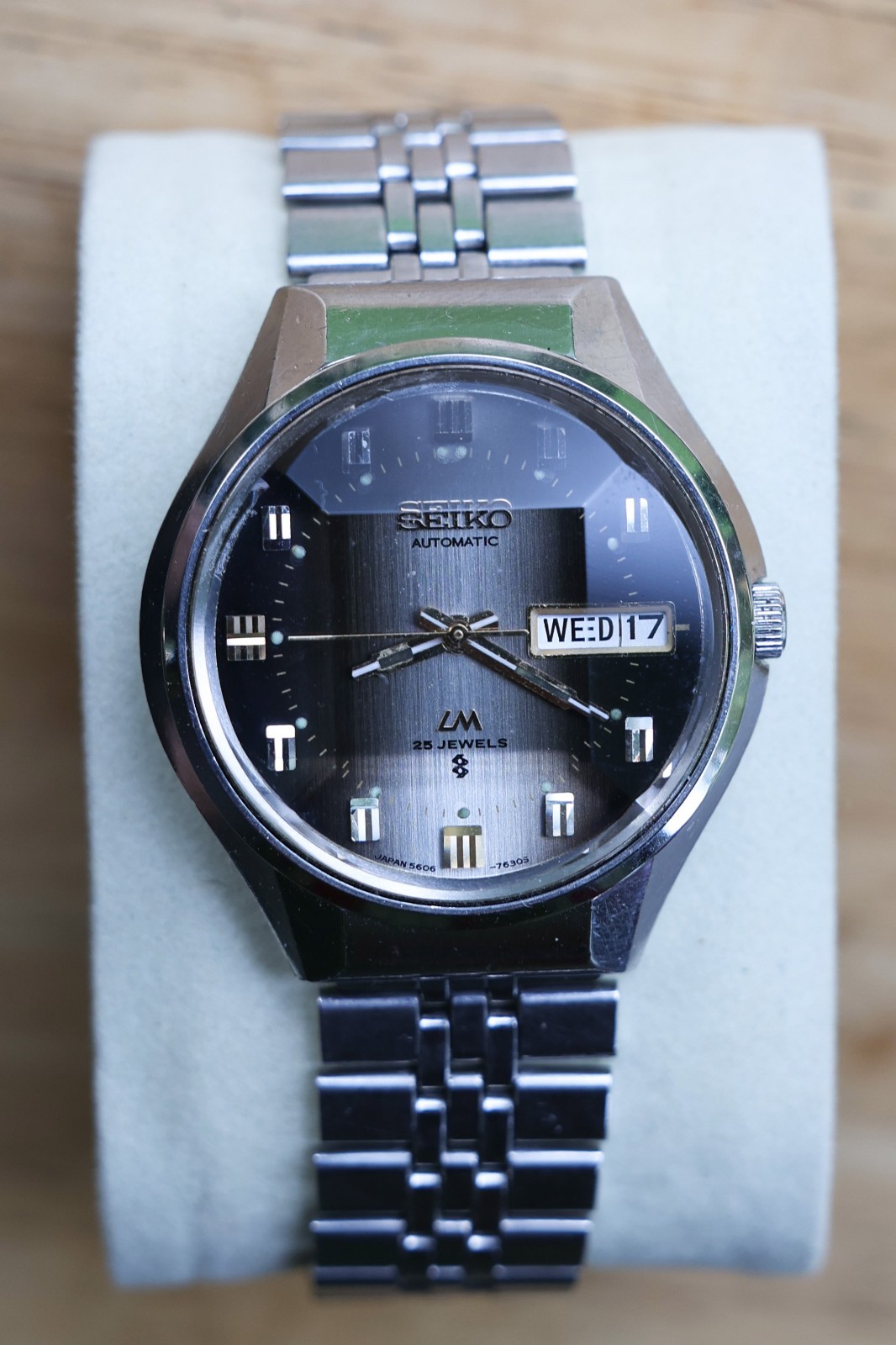 Vintage SEIKO LORD MATIC 5606-7290 Brown Dial Faceted Eng/Kanji LM Automatic