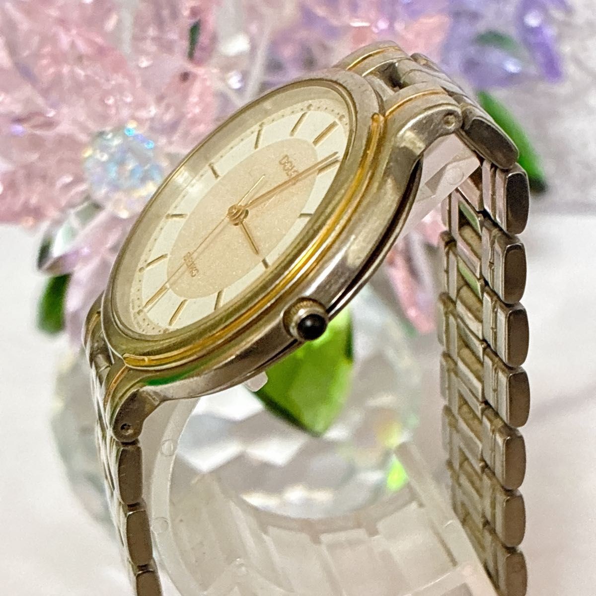 Excellent Condition SEIKO DOLCE Quartz Watch Working Glitter Dial