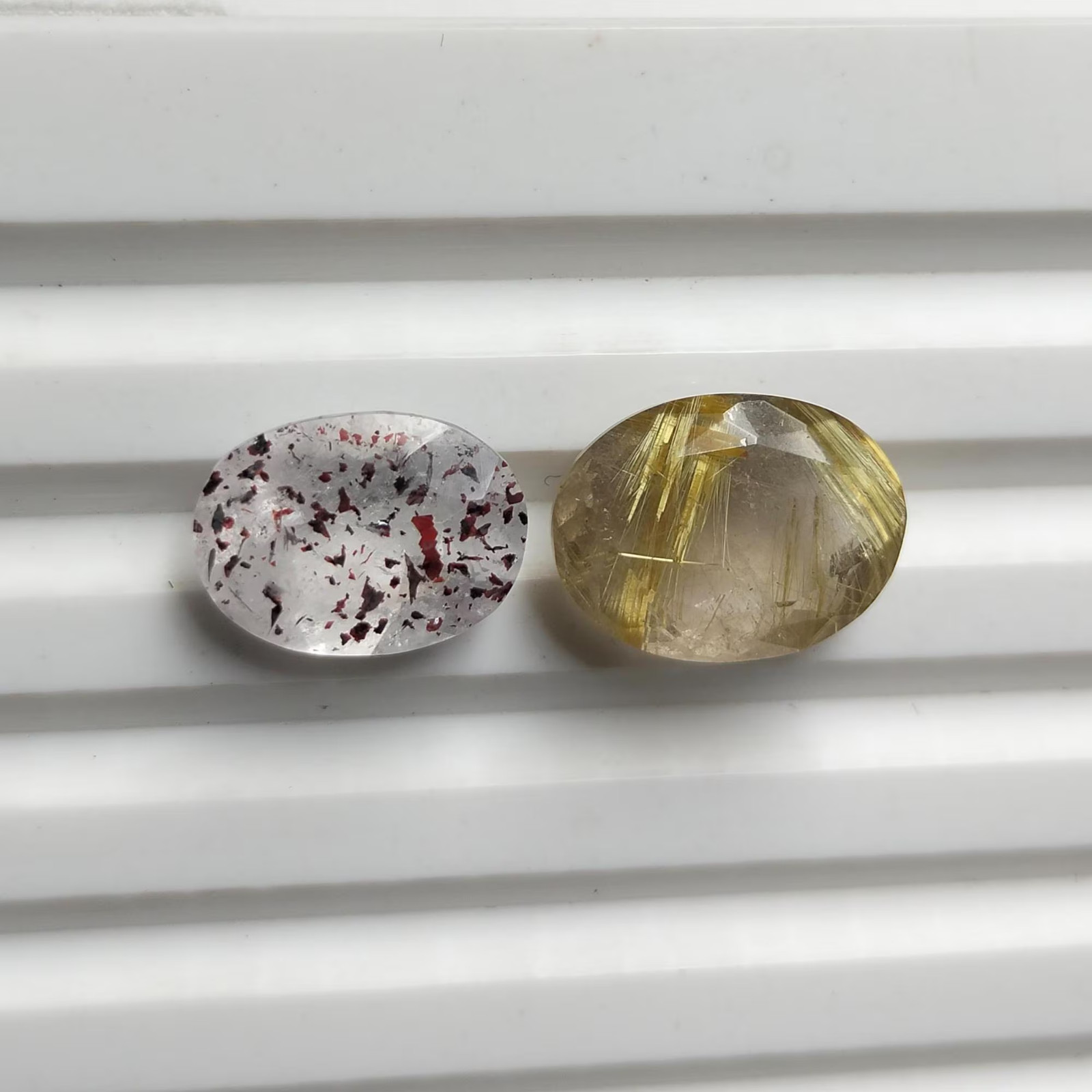 Rare Crystal Gemstone Duo Golden Rutile Quartz&Super Seven 9.70Ct Jewelry Making