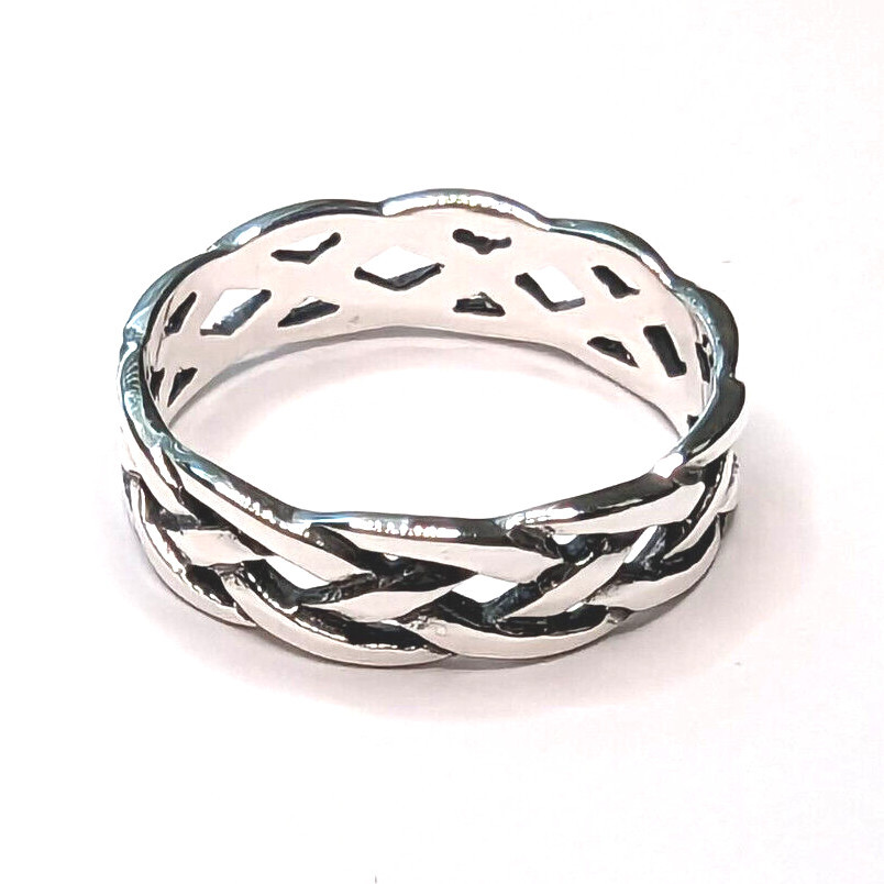Celtic Weave Stackable Sterling Silver Ring NEW
