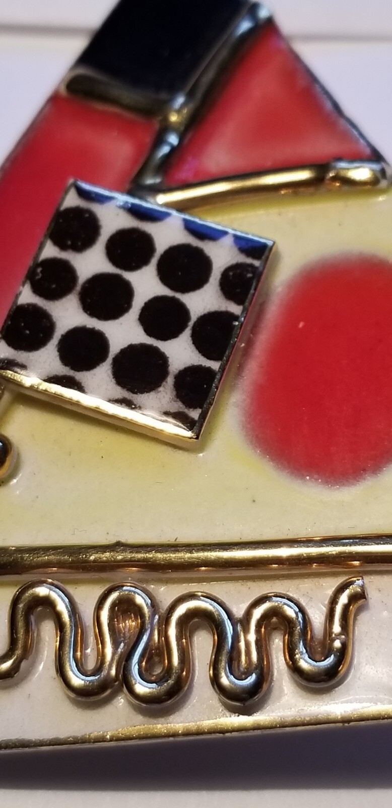 FABULOUS Pop Art Art Deco Ceramic/Enamel Brooch/Pin