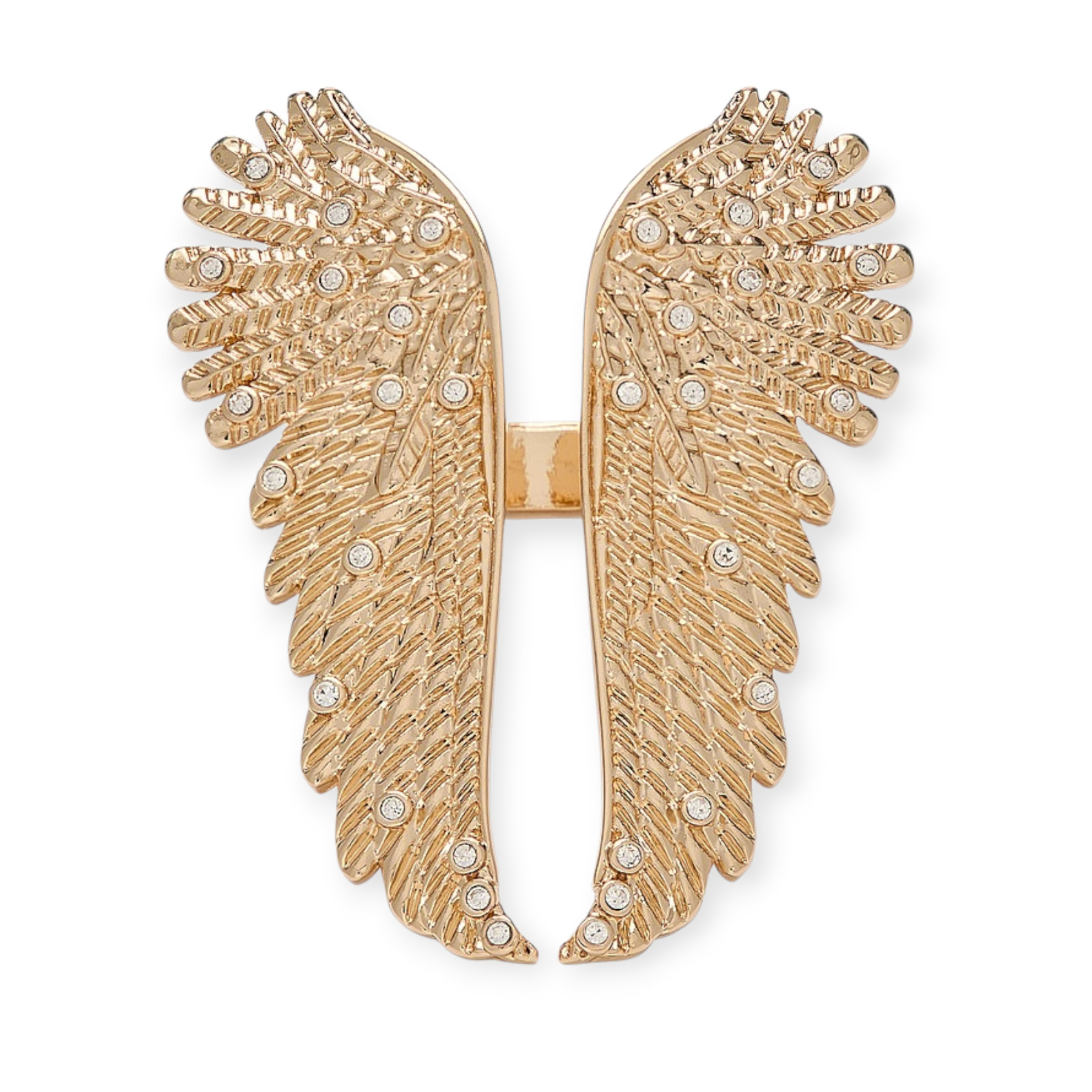Victoria’s Secret Crystal Golg Wings Ring (ORIG IN BOX) Bling GOLD TONE Size 9