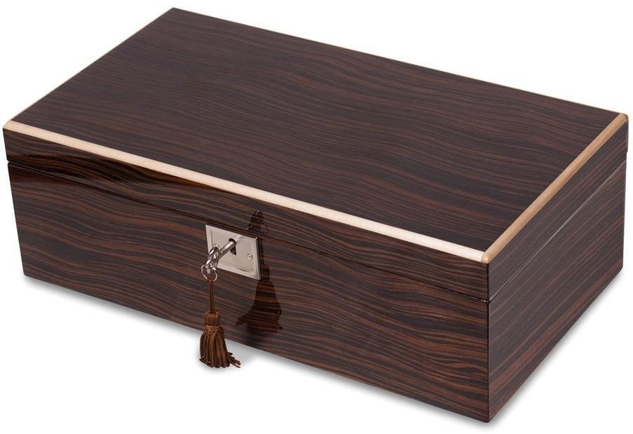 Ebony Veneer High Gloss Finish Multi Use Locking Collector Box