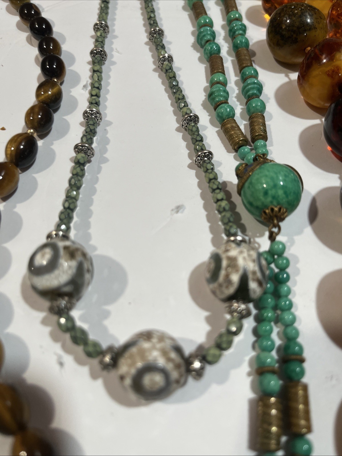 Beads And Stone Jewelry Mix Lot Multicolors Size Vintage & Modern