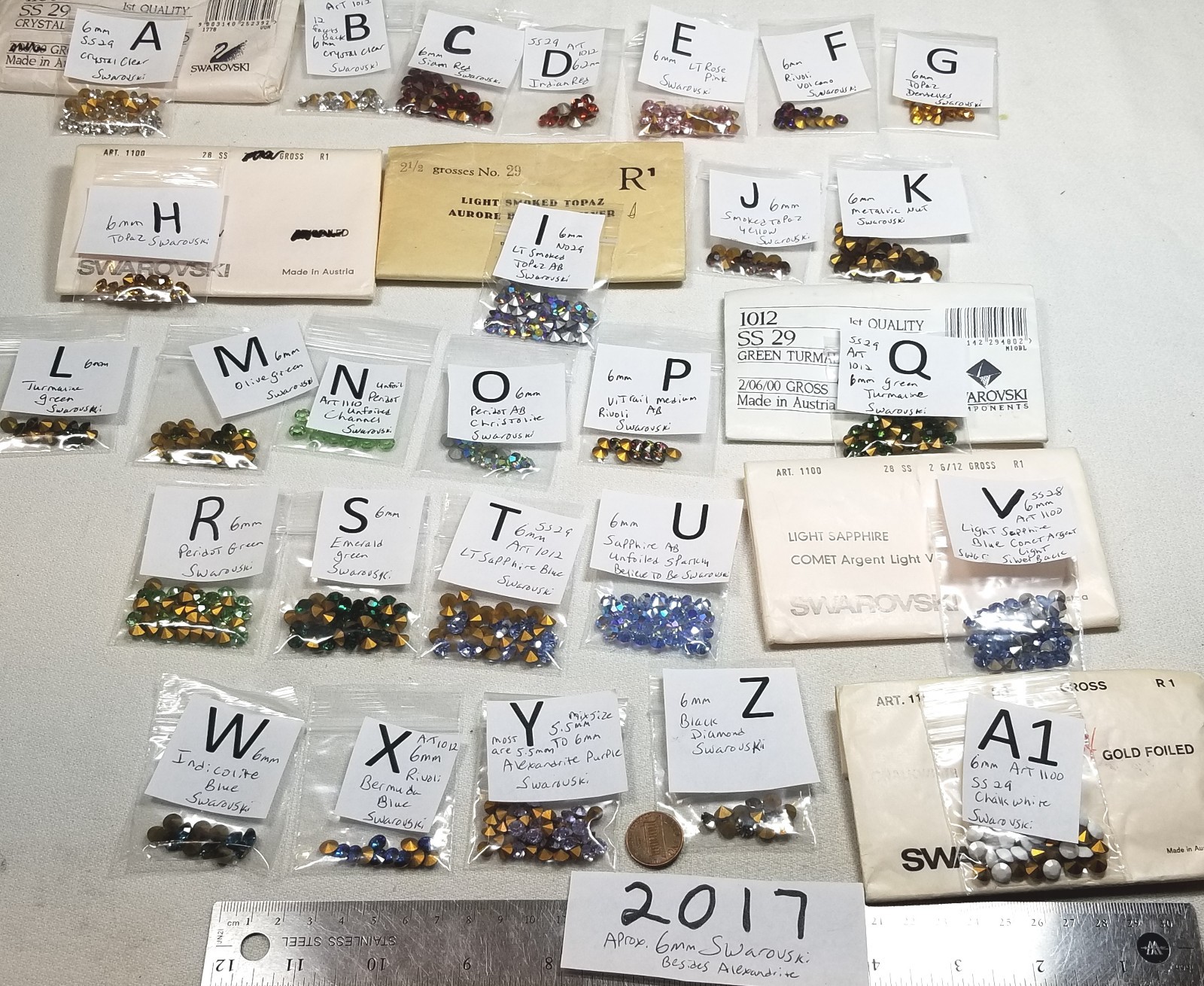 Vtg 6mm Swarovski Crystal Glass Rhinestone Pointed Back Jewelry Craft Repair Lot