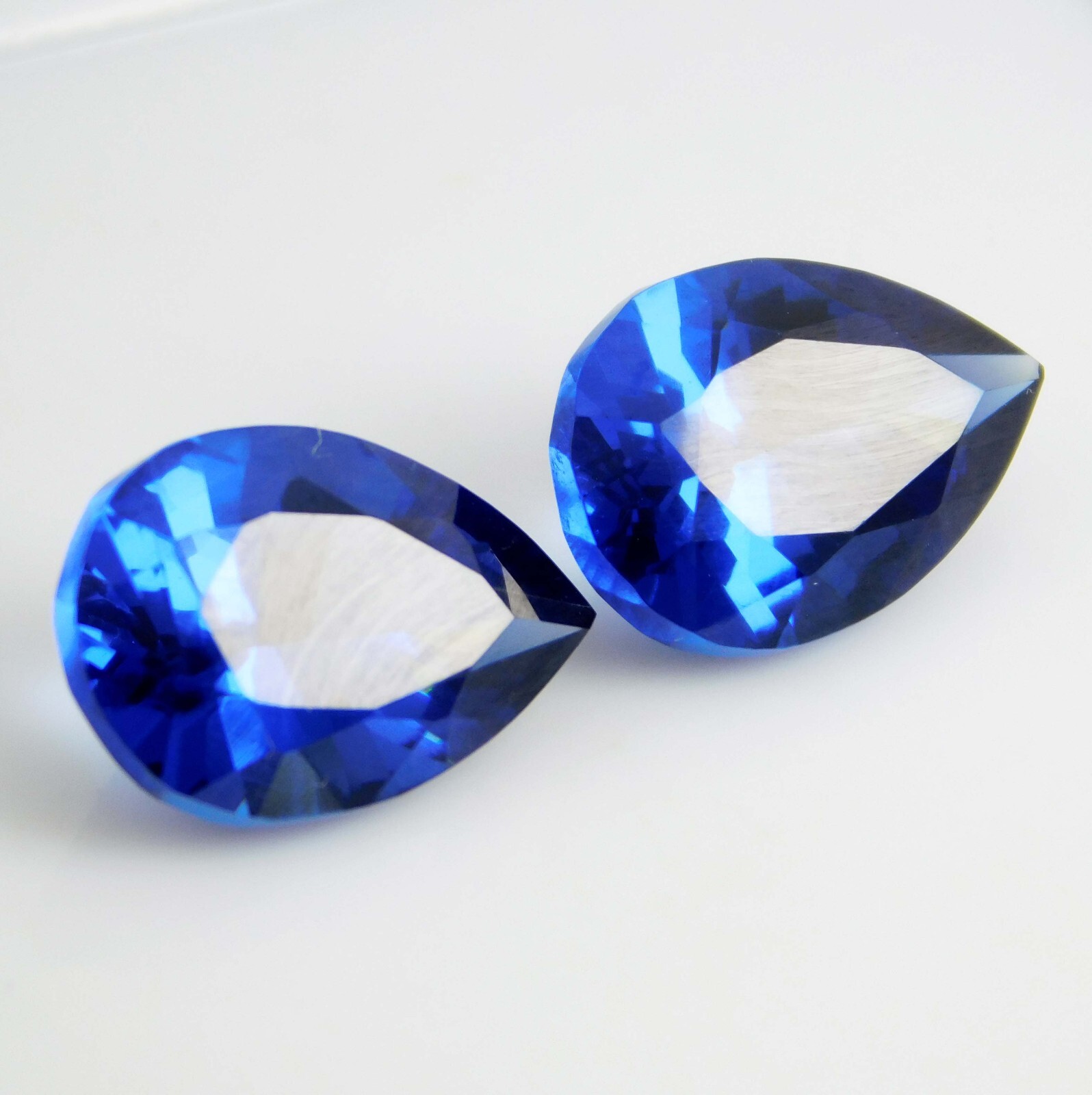 Natural Blue Sapphire 20.00 Ct Pair Certified Pear Cut Loose Gemstone