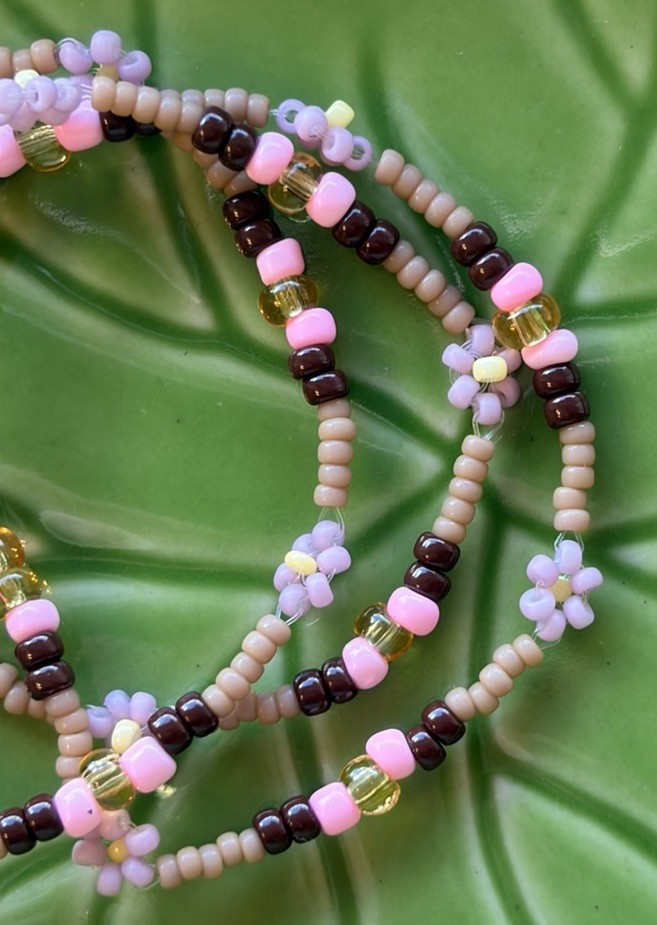 🪻Handmade Earth-Toned Glass Seed Bead Necklace & Stainless Steel Clasp🪻