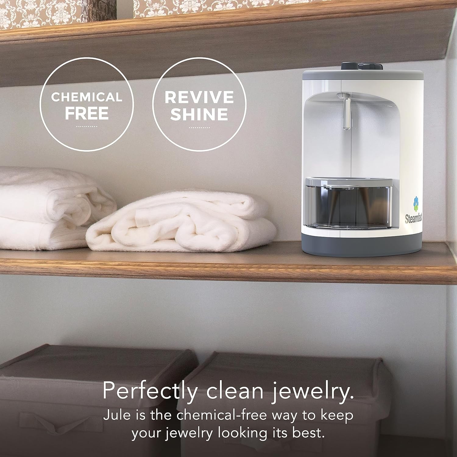 JULE Steam Jewelry Cleaner, LED Lighting, Chemical Free, 15 Minute Run-Time, Inc