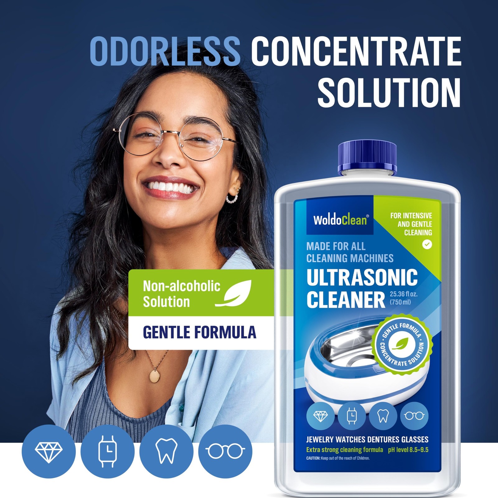 WoldoClean Ultrasonic Cleaner Solution Concentrate – 25.36 Fl Oz (Pack of 1)