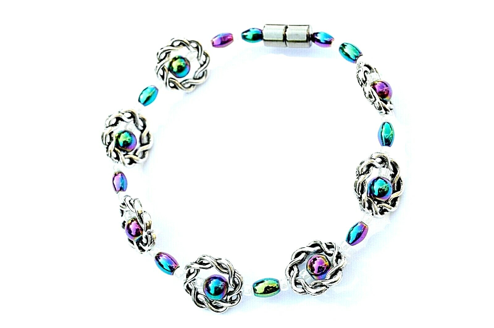 Rainbow Magnetic Hematite Anklet Necklace Bracelet All Ages LOVE THIS
