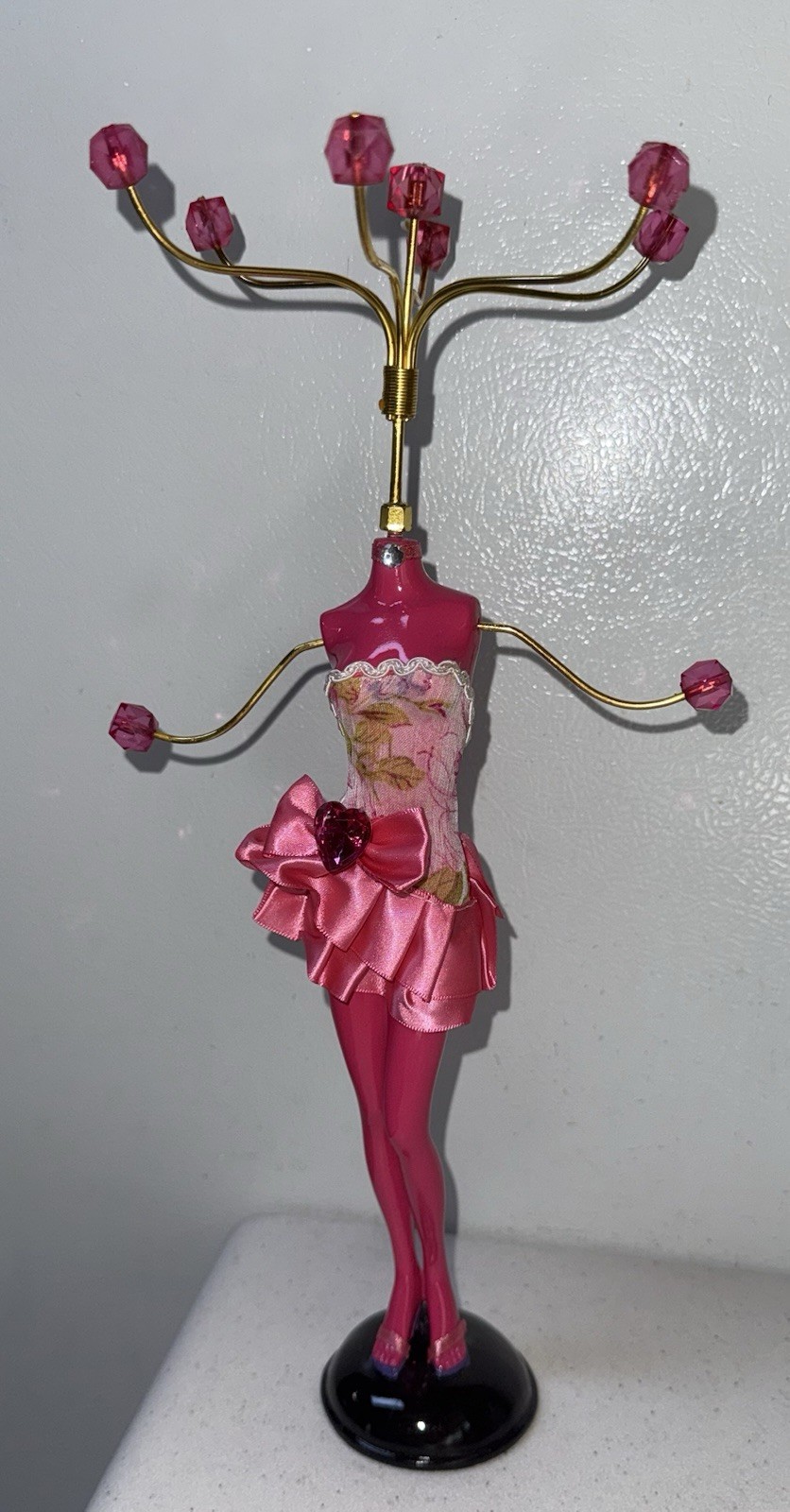 FANCY Mannequin Pink Dress Necklace Holder 14” NIB