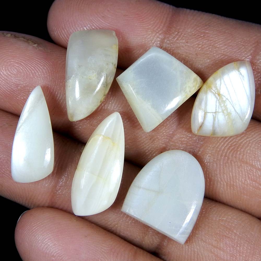 43.40Cts100%Natural Quality Silky Monnstone Fancy Cabochon Loose Gemstone.lot