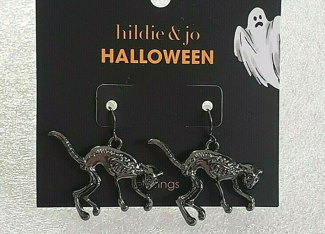 Hildie & Jo Halloween SKELETON CAT Earrings – 1pr