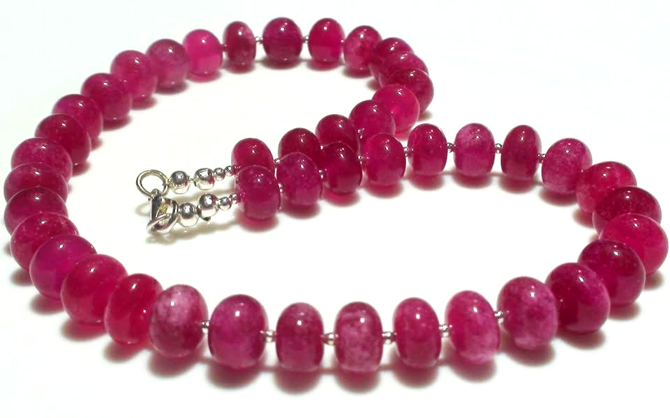 283.00 carat Natural Ruby 925 Sterling Silver Necklace.