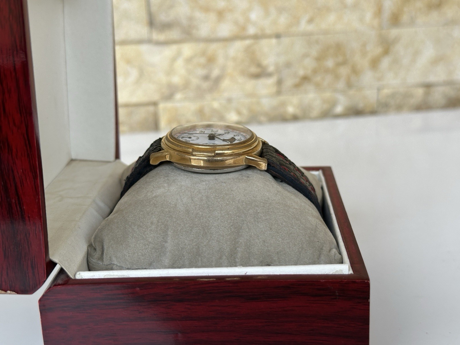Vintage Lorenz Chronograph Moonphase Valjoux 7768 Mechanical Gold Plated 39mm