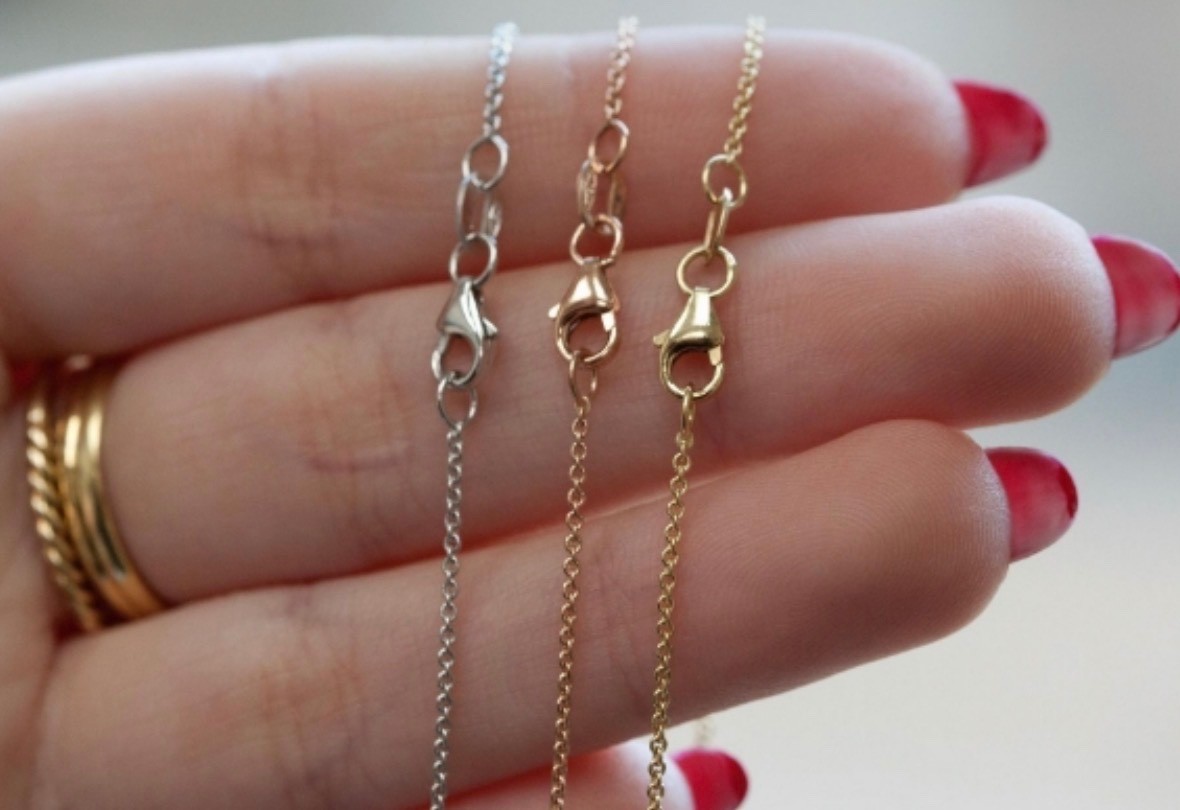 7 INCHES 10K GOLD: 1.15MM GOLD OVAL TRACE BRACELET
