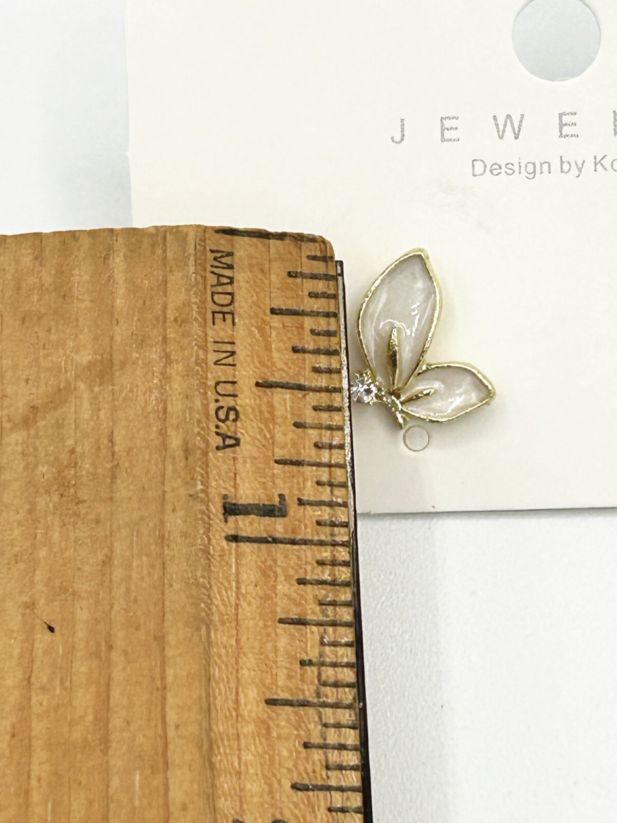 Butterfly Wing Design with Crystals Stud Fashion Earrings Push-Back Closure