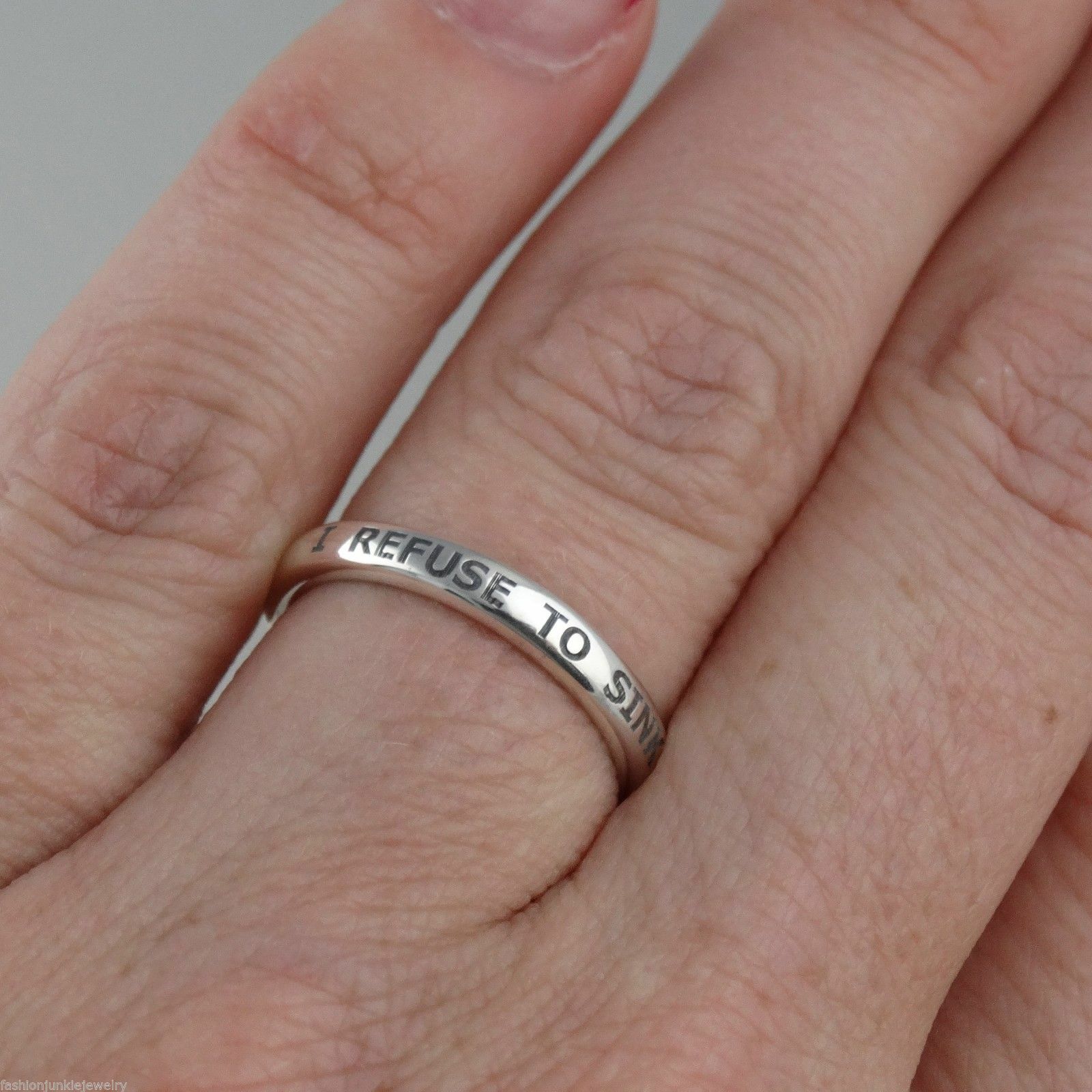 I Refuse To Sink Engraved Ring – 925 Sterling Silver – Stackable Affirmation