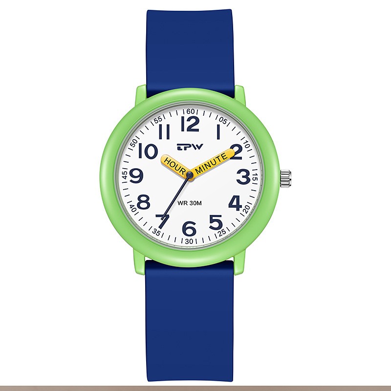 Kids Learning Time Analog Watch 30M Waterproof Quartz Wristwatch for Boys Girls