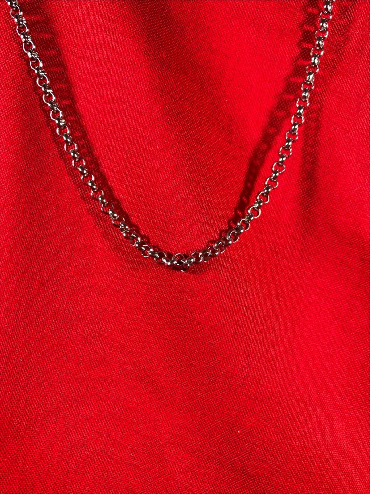 42 INCH GOLD, SILVER,BLACK PLATED 3MM ROLO LINK STAINLESS STEEL CHAIN-USA SELLER