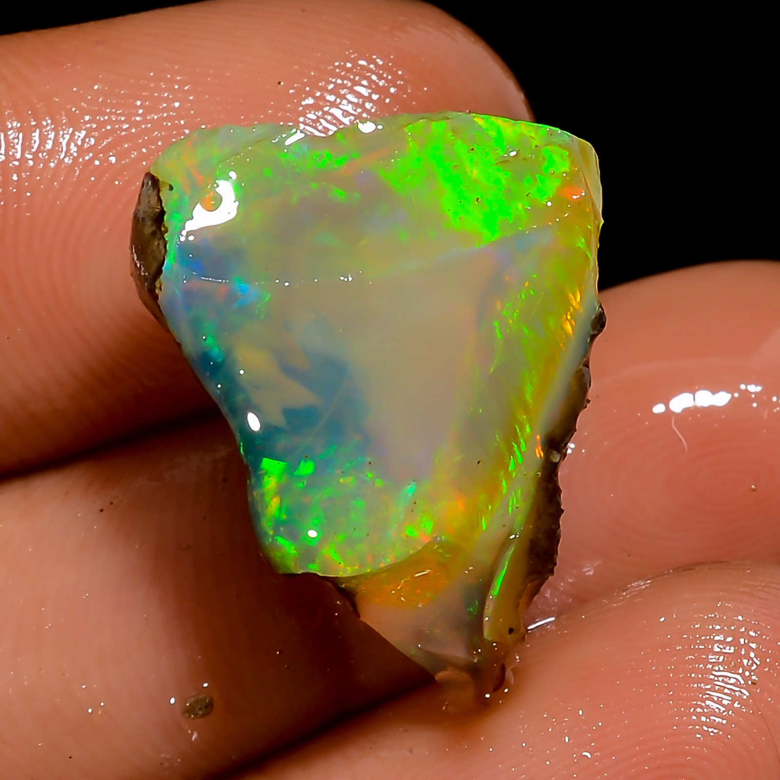 Specimen Crystal Welo Fire Natural Ethiopian Opal Rough OO 12 Ct. 18X14X10 mm