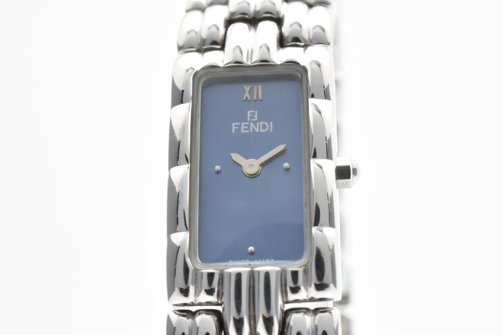 [NEAR MINT] FENDI Orologi 660L Navy Dial silver Ladies Quartz Watch From JAPAN