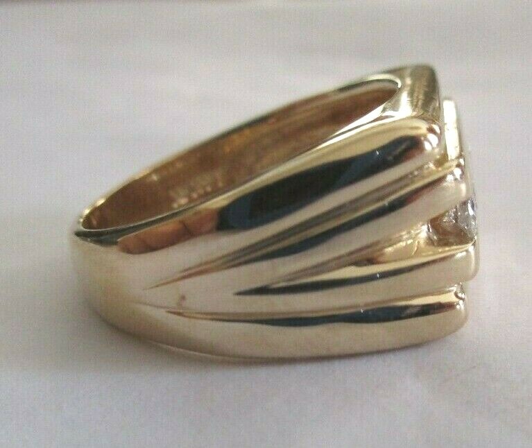 14K Gold Diamond Men’s Ring Diamond=1/3 Carat F-SI1/VS2 8.60 Grams Value=$4K+
