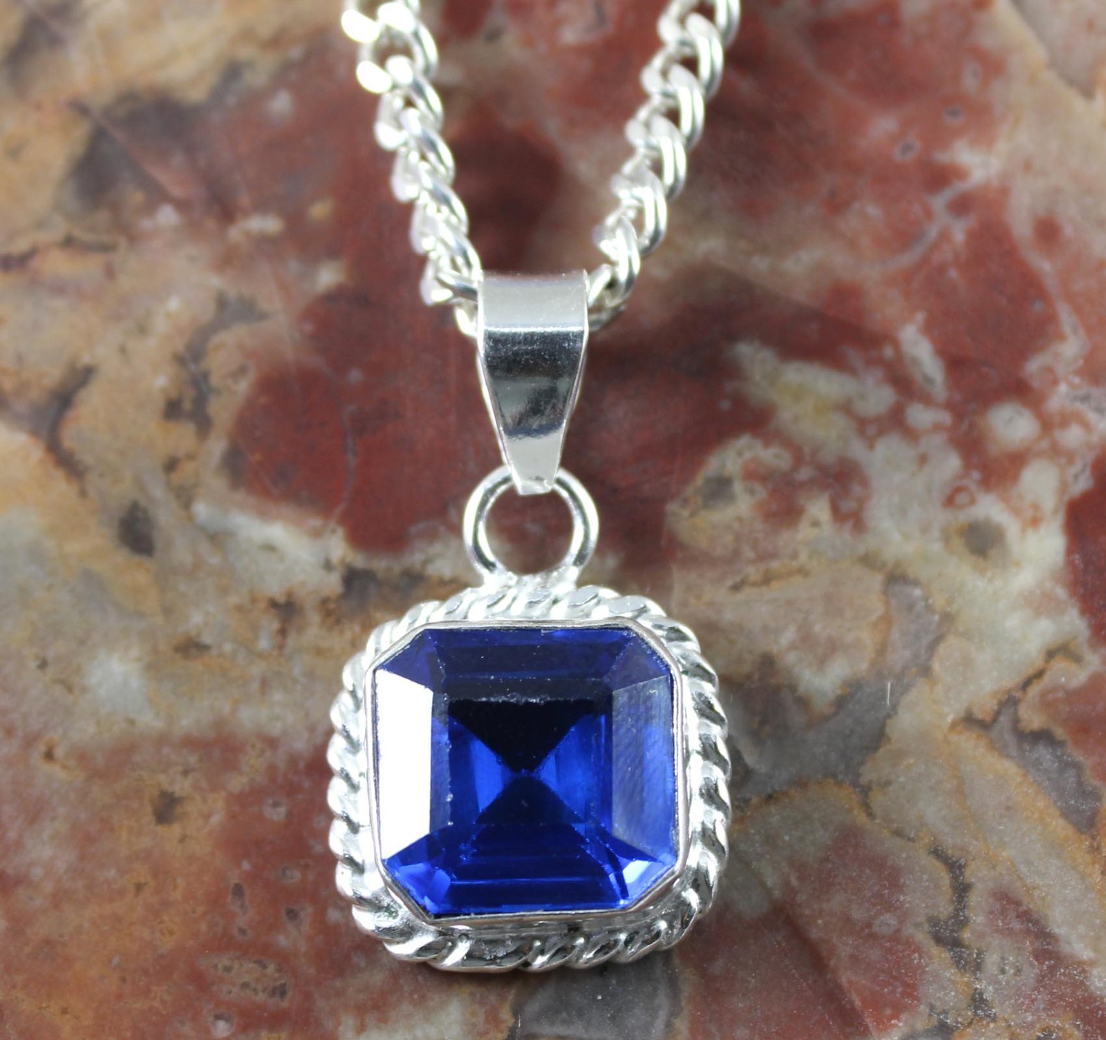 Veterans Day 14.85 Ct Natural Octagon D Block Tanzanite Gems Certified Pendant