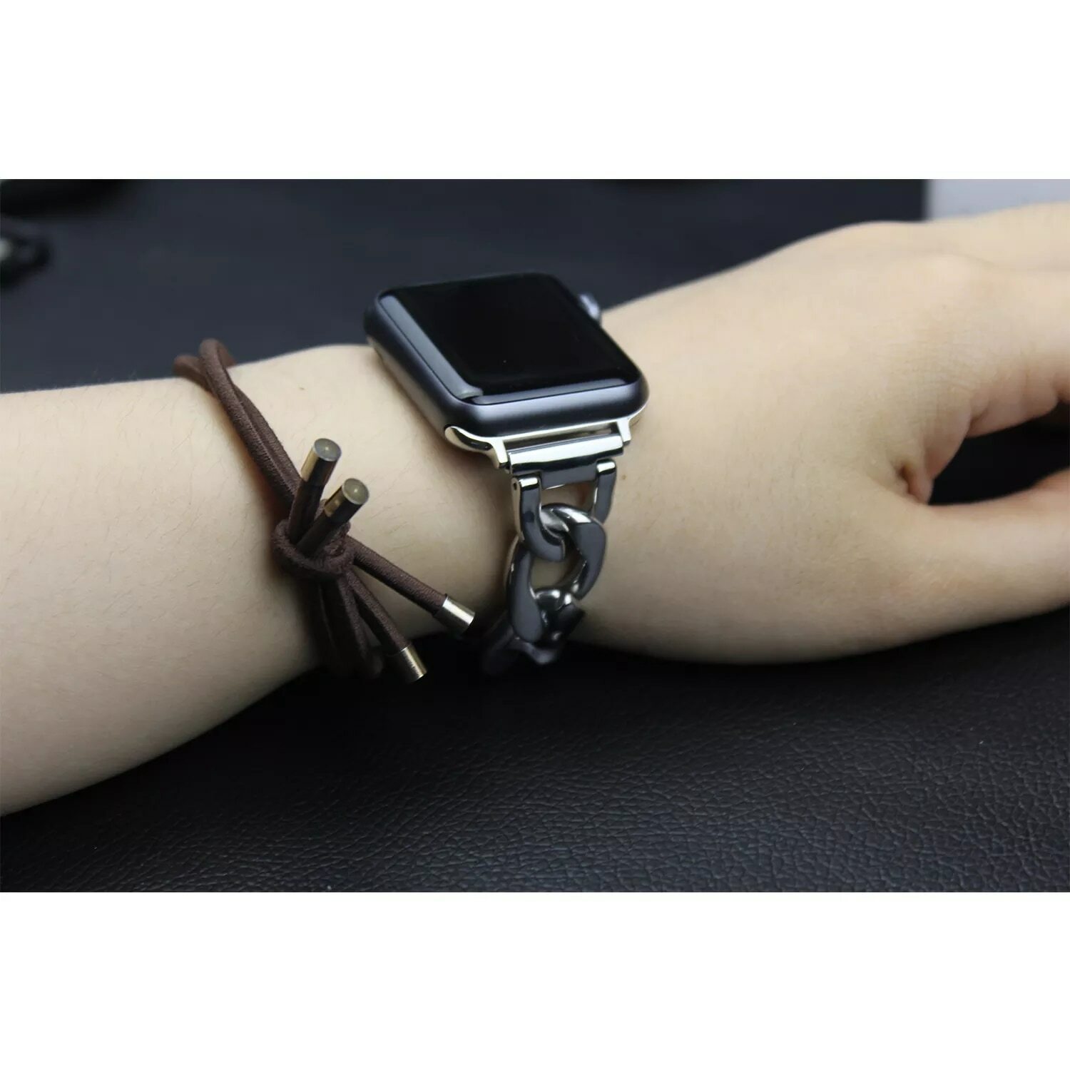Metal Stainless Steel Chain Strap for Apple Watch Series 6 iWatch band 38MM 40MM