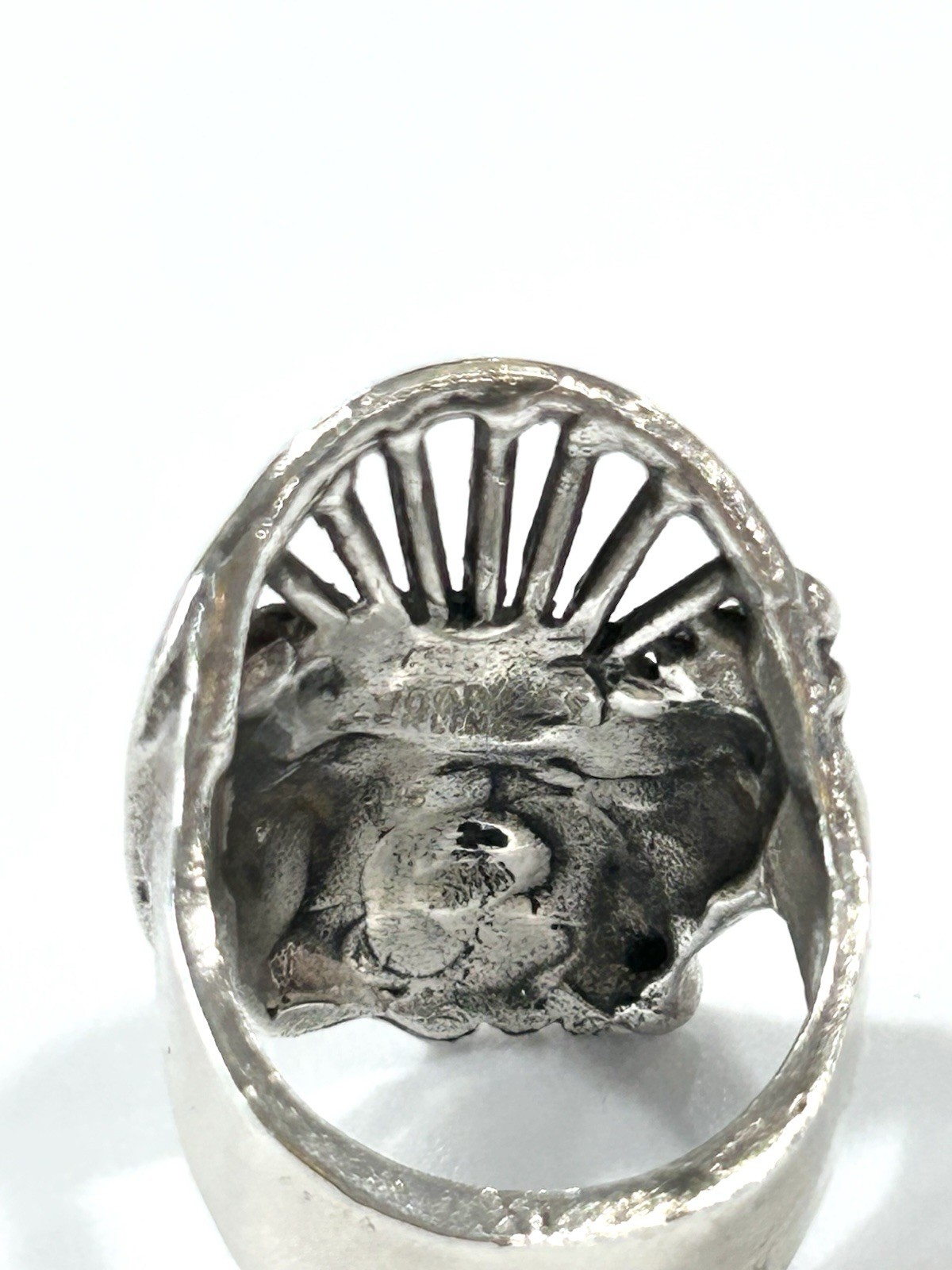 JANE VOORHEES Artist Sterling Silver Face Design Ring Size 6.5