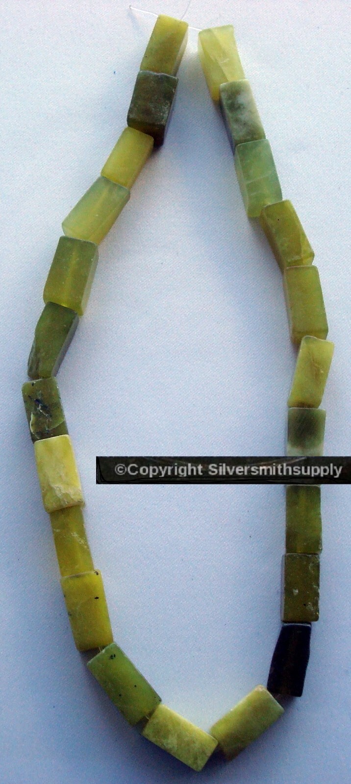 New Jade 16″ (Serpentine) Tube rectangle beads apprx 20pcs approx 18x10mm BS074