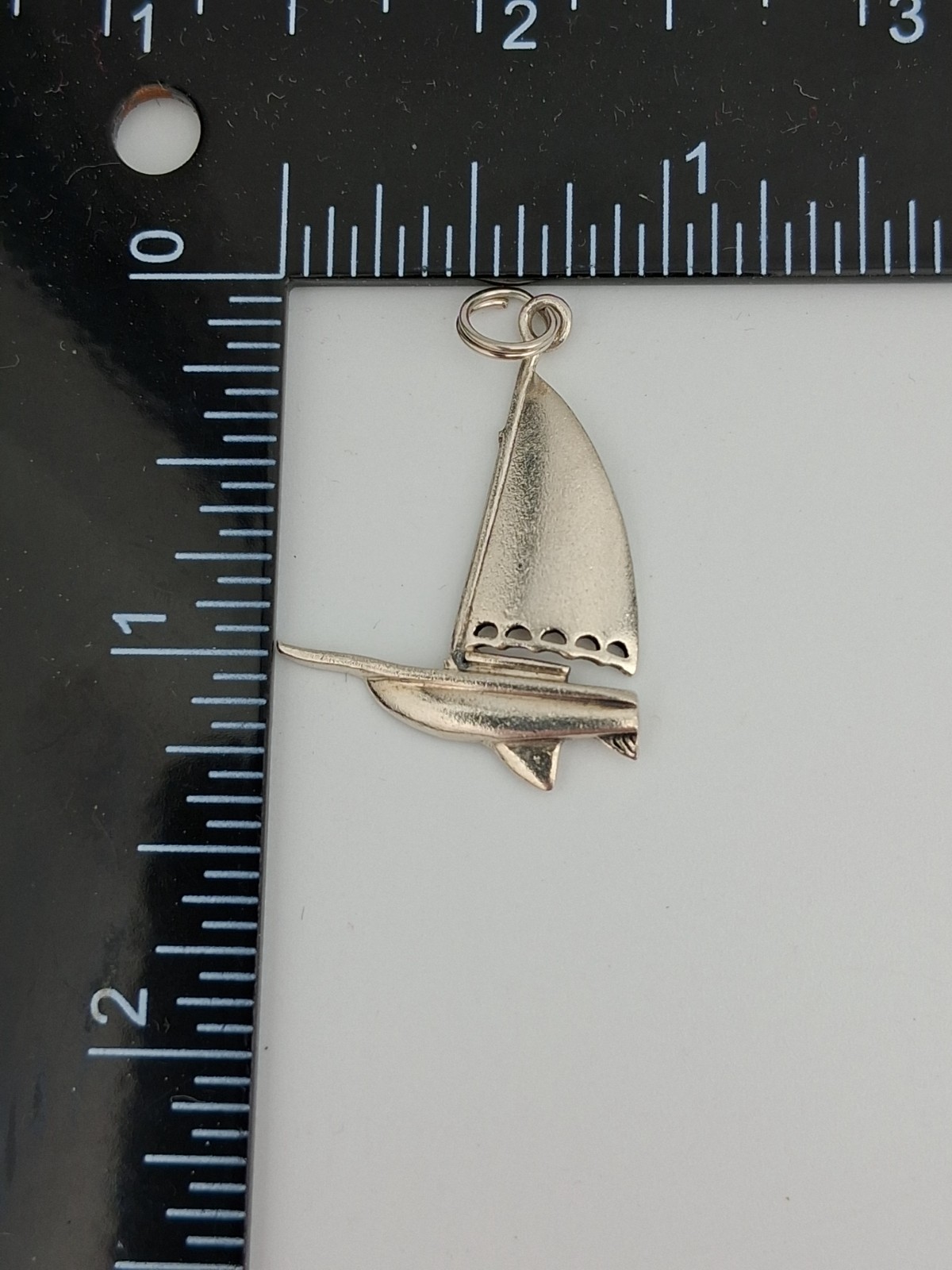 Peter Stone PSCL Sterling Silver Sailboat Pendant 1 3/8″ 3g