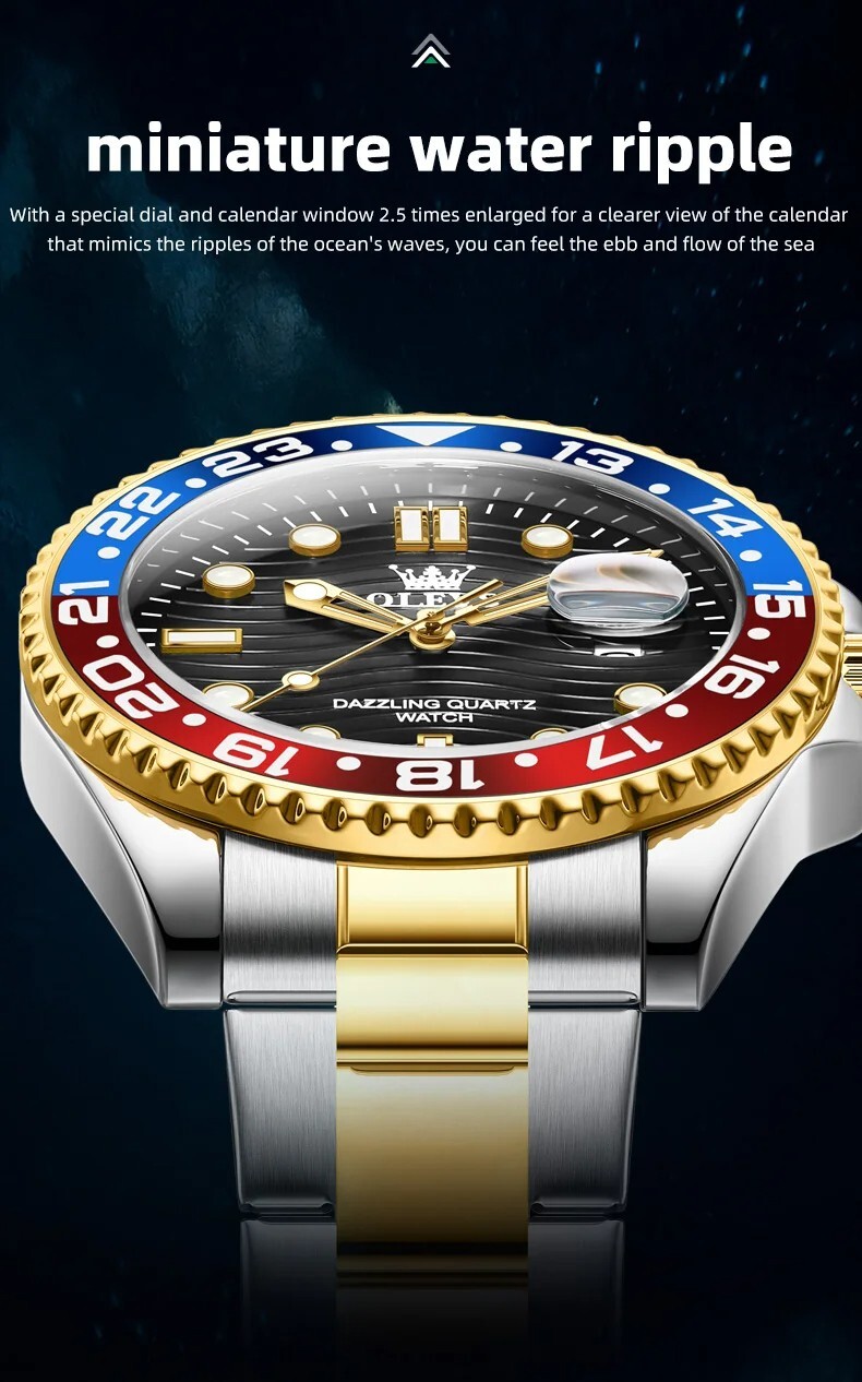 Waterproof Quartz Watch Men’s Men OLEVS Luminous Luxury Date Business Strap