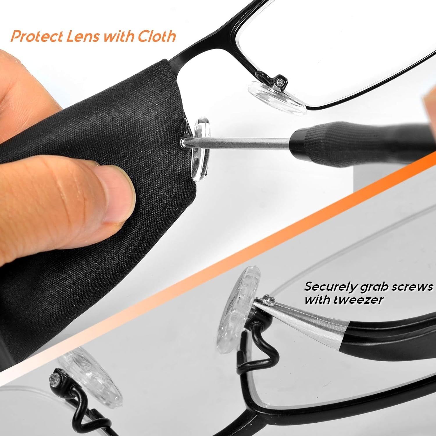 Magnetic Eyeglass Repair Tool Kit with Screws and Nose Pads for Effortless Fixes