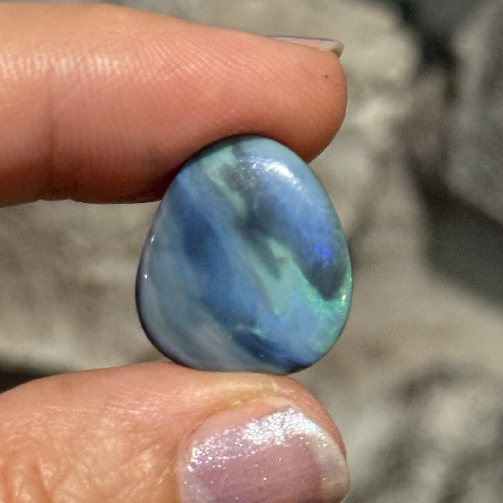 9.05ct 18.8×16.7×3.9mm Solid Picture Australian Black Opal Cabochon Loose Gem