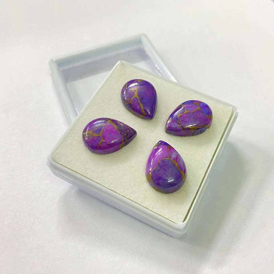 AAA+ Purple Copper Turquoise Cabochon Pear Shape Loose Gemstone