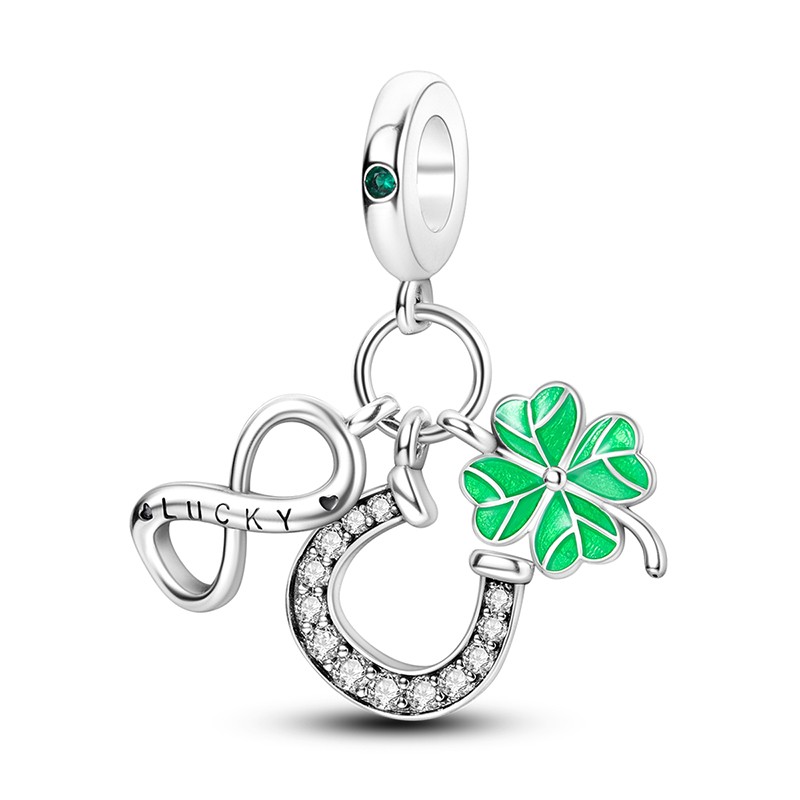 MULA European 925 Sterling Silver Forever Lucky Dangle Charm Fit Lady Bracelet