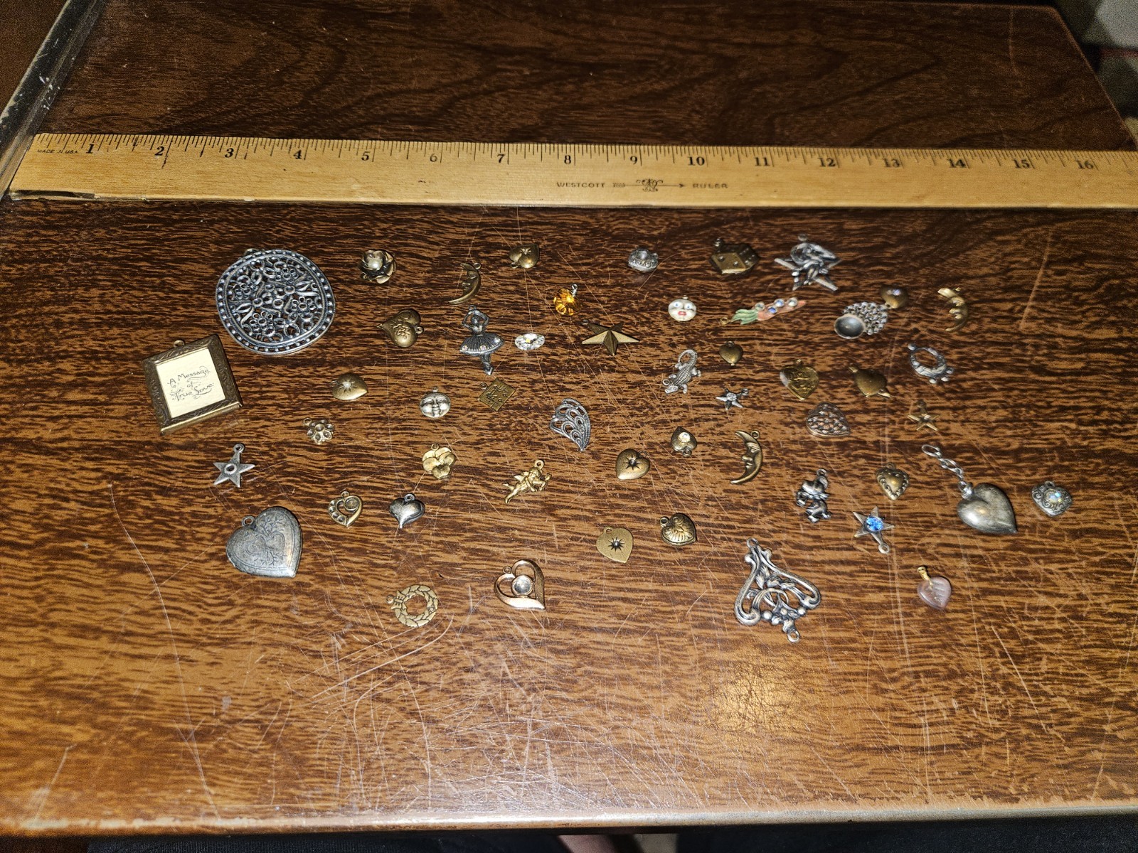 Lot Of 50 Mixed Parts Pcs France Vintage 60s Brass Stampings Findings Jewelry