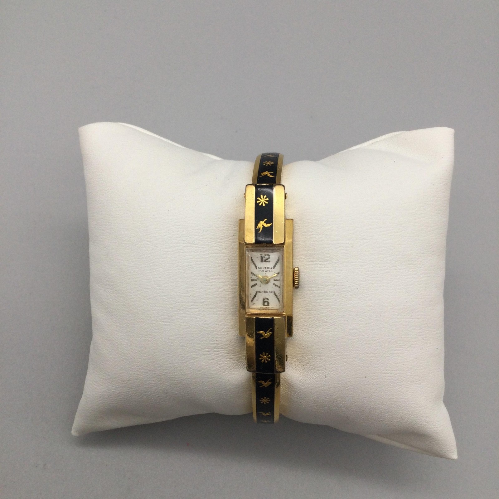 Vintage Aureole Womens Watch 11mm Bangle 17J Gold Filled Swiss Manual Wind