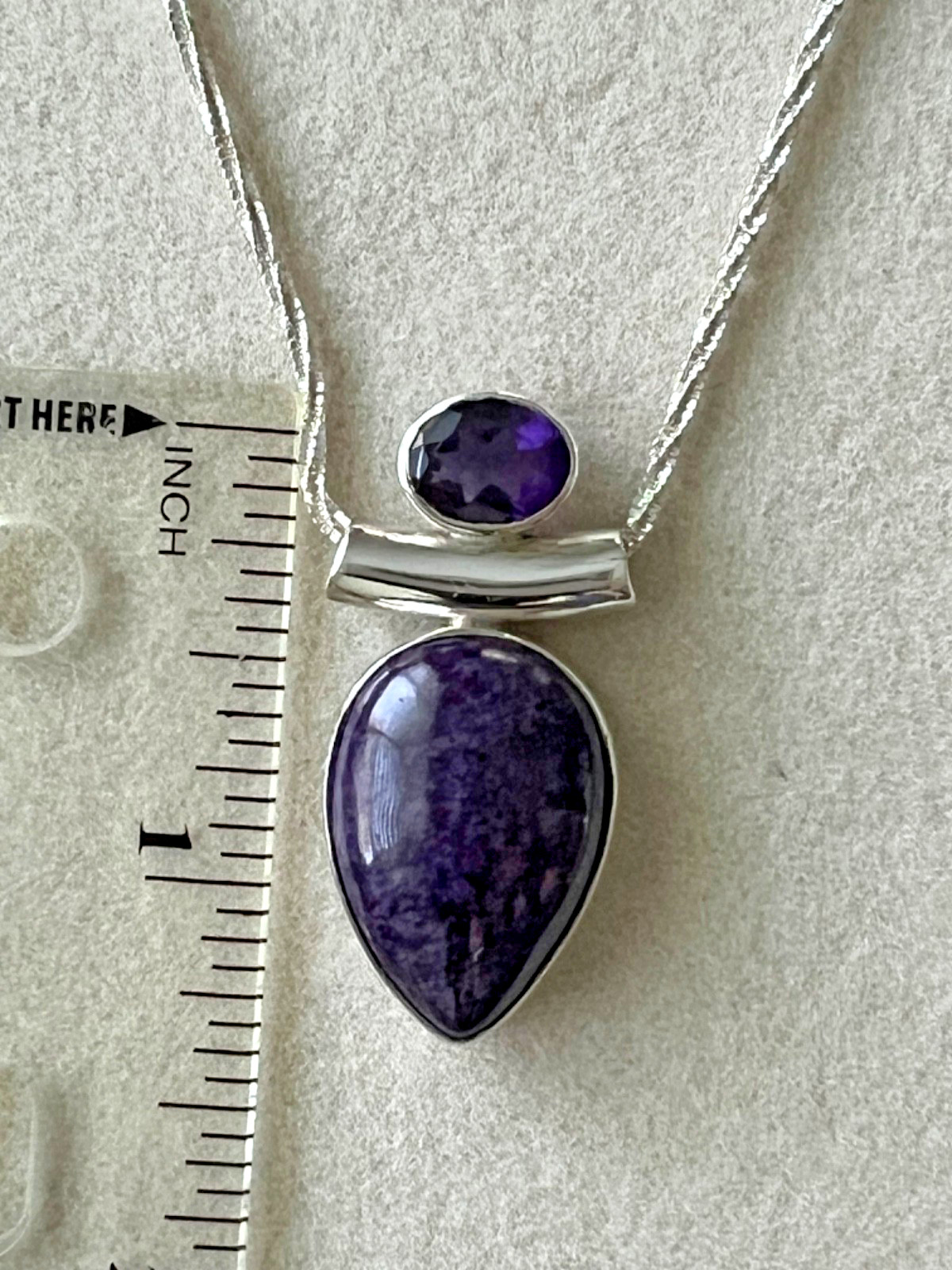 Sugilite Pendant Sterling Silver 925 – Rare Purple Gemstone – Free Shipping