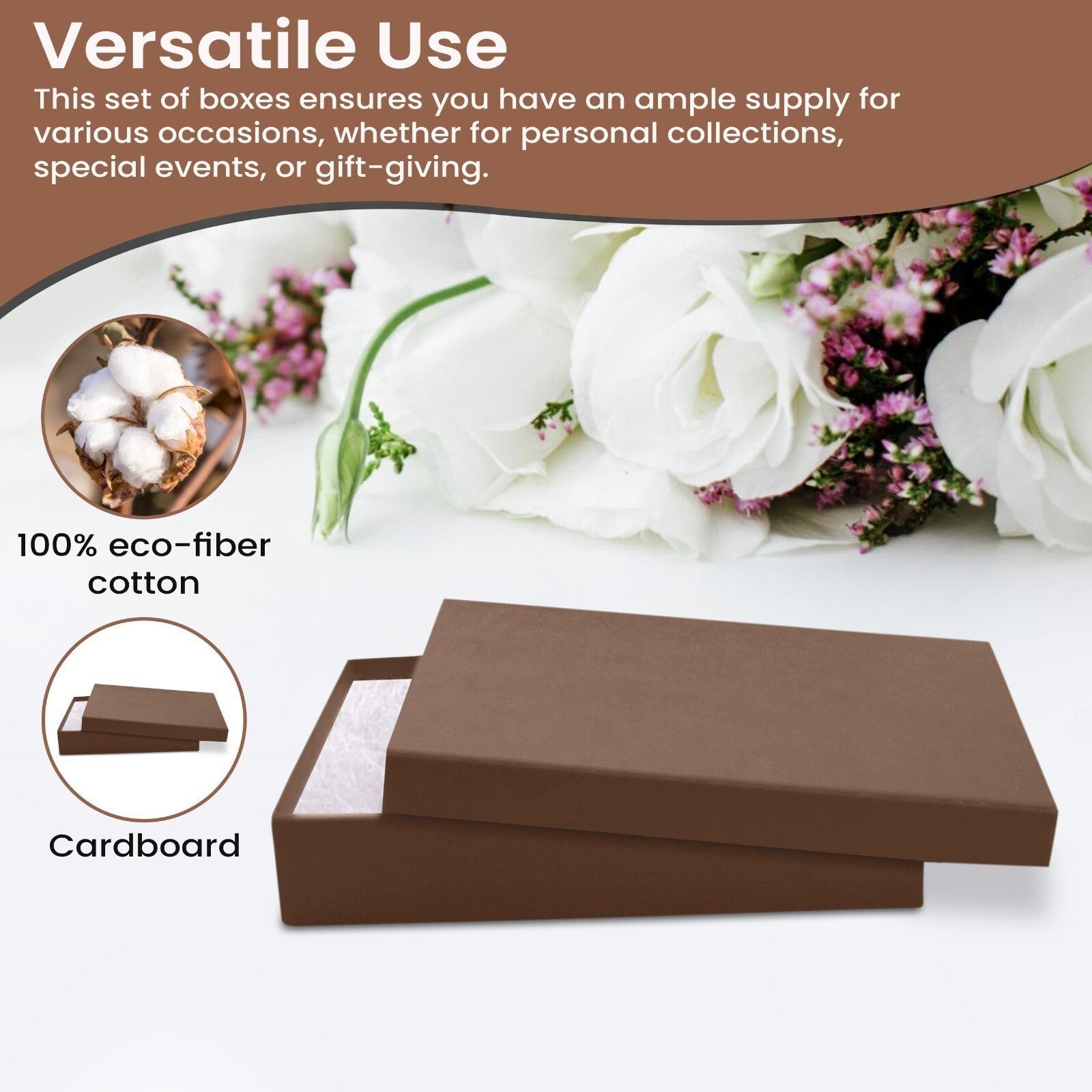 Jewelry Gift Box Removable Cotton Pad Made in USA 5.5″ x 3.5″ x 1″ – 10Pack