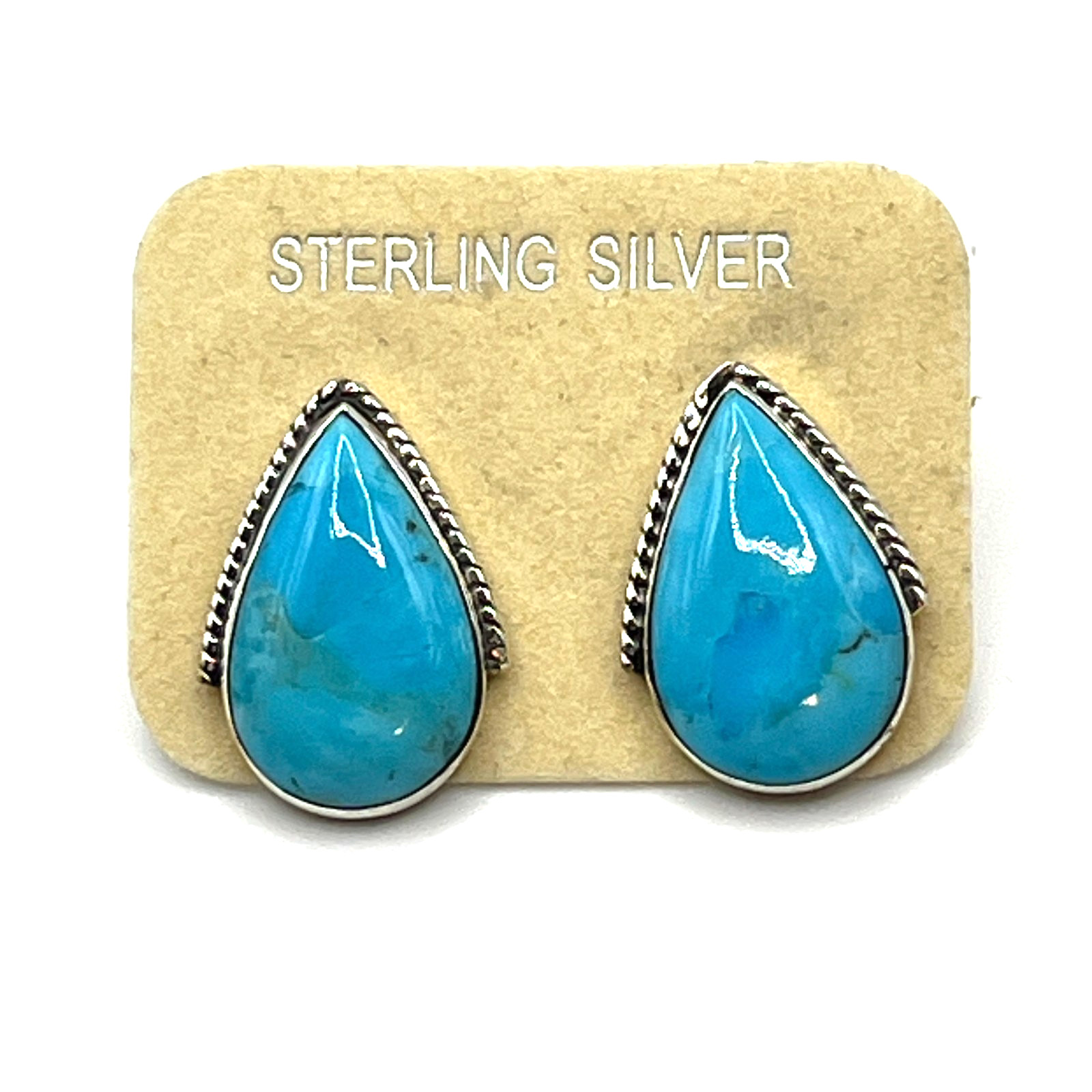 Turquoise Earrings 0.5″ Huggie Teardrop Philippines SW Style Sterling 925