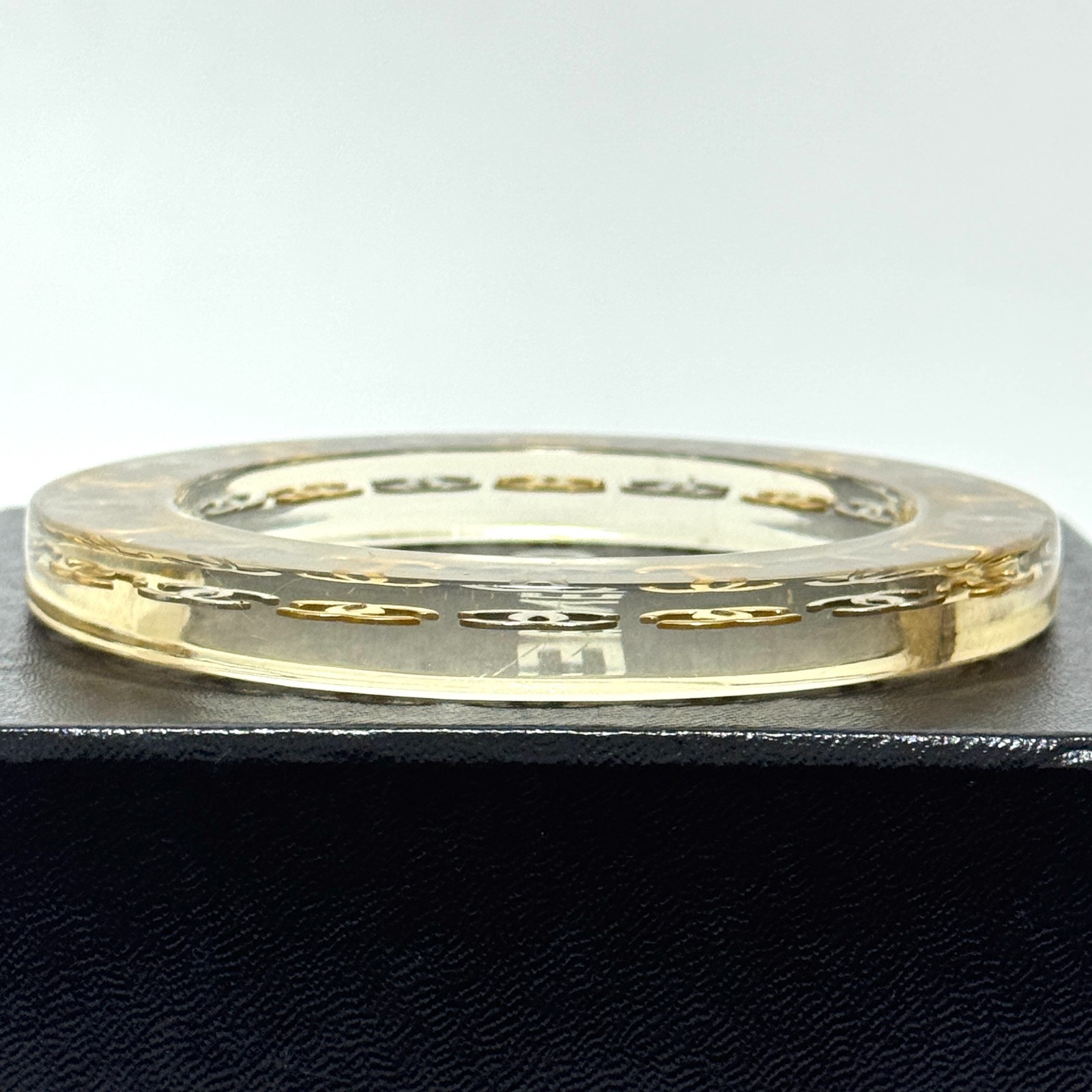 CHANEL 97P Coco Mark CC logo Bracelet Bangle plastic Accessory Authentic JAPAN