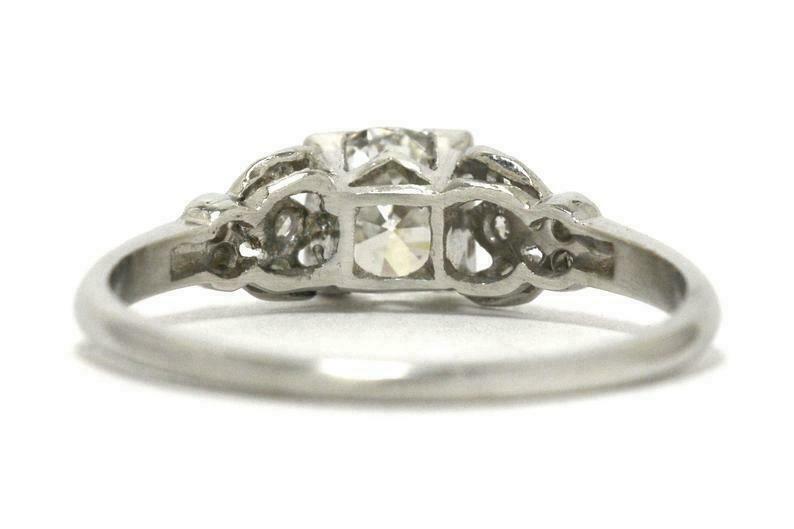 Vintage Engagement Ring 1.90Ct Round Cut Moissanite 14k White Gold in Size 5.5
