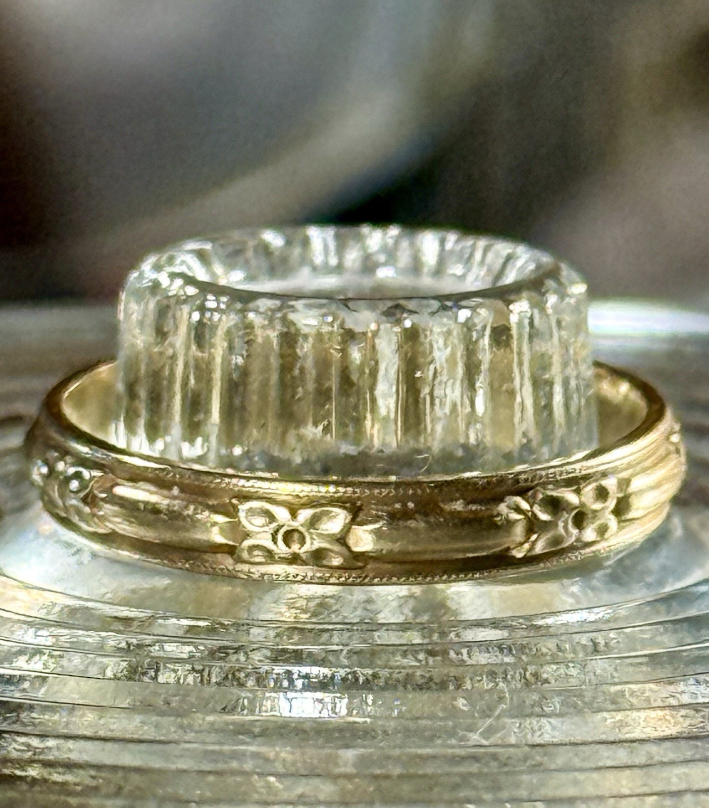 Vtg Art Deco 14k Yellow Gold Art Carved Orange Blossom Wedding Ring 9 1/2 3.24g