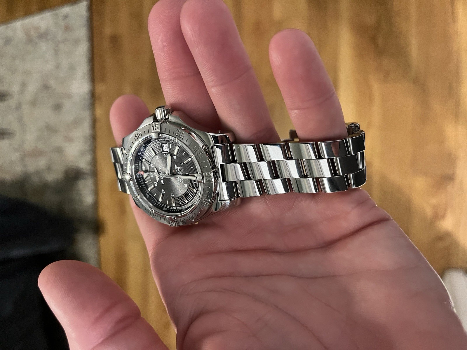 🔥🔥Breitling A17380 Swiss Chronometer Automatic Steel Black Dial Watch