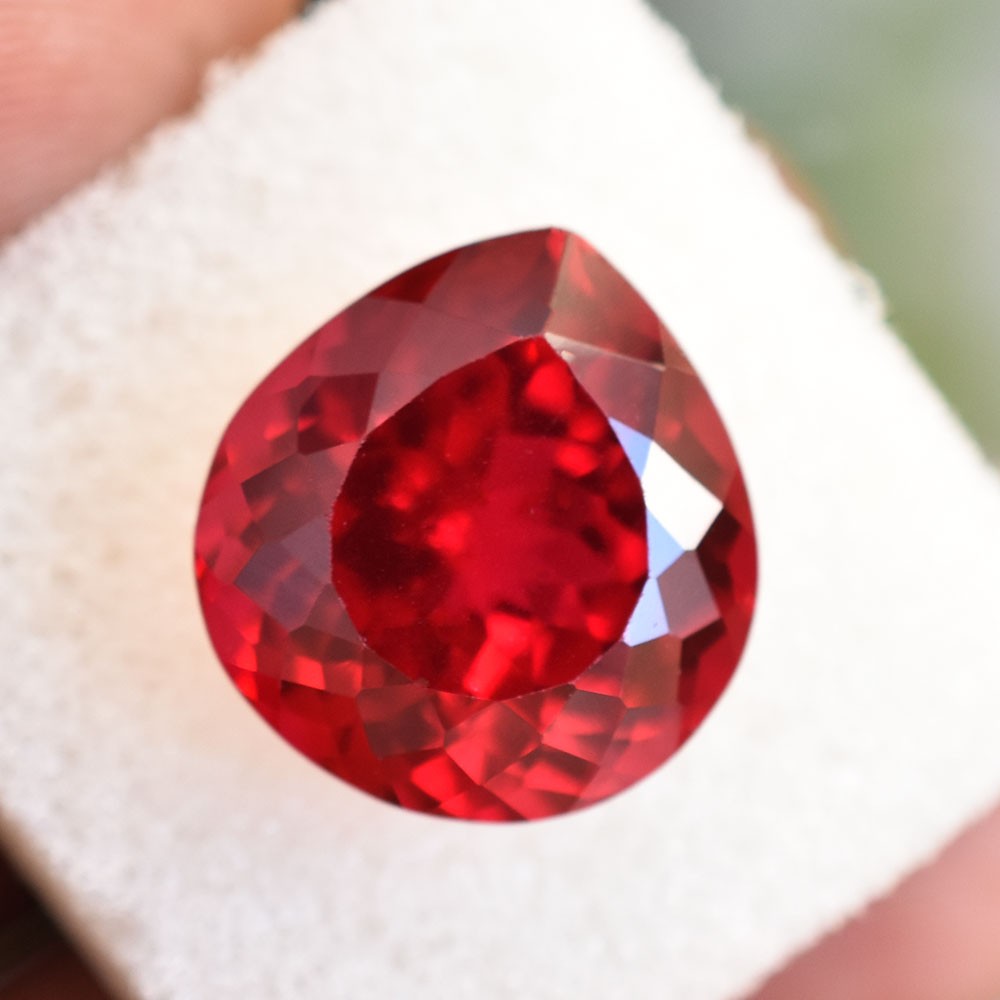 FLAWLESS Pear Cut 13 Ct CERTIFIED Natural Red Ruby Loose Gemstone For Wedding