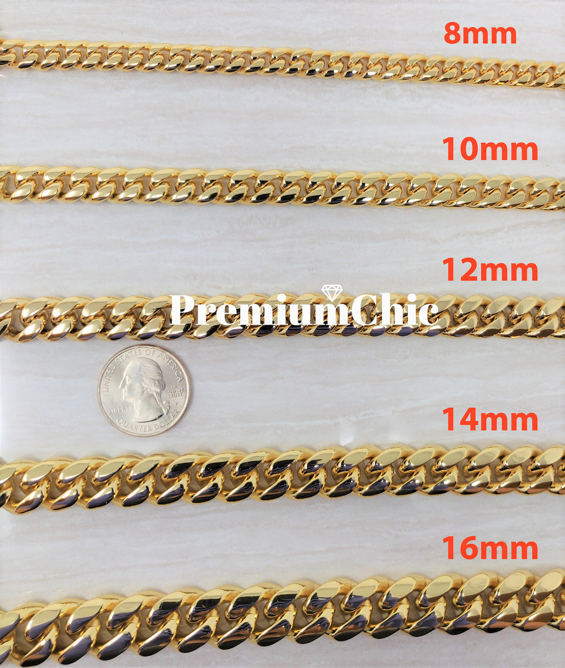 Mens Miami Cuban Link Chain HEAVY 14k 18K Gold Plated Stainless Steel Hip Hop