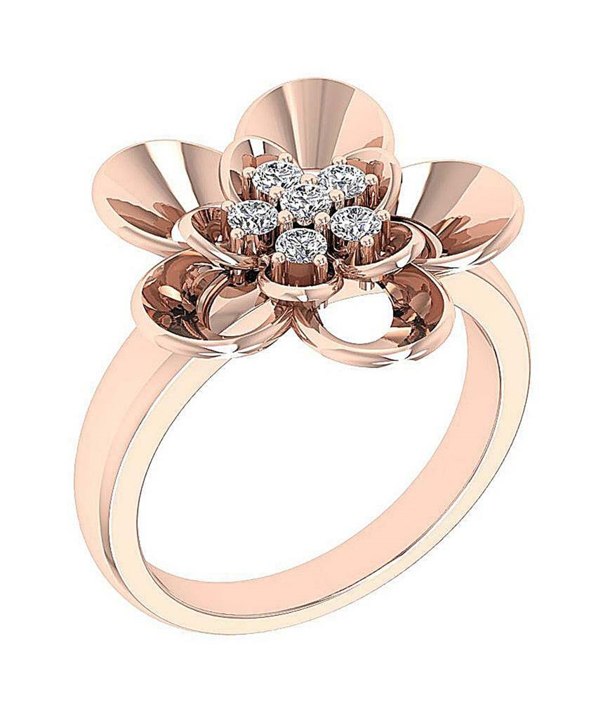 Right Hand Wedding Ring Natural Diamond SI1 G 0.35 Carat 14K Rose Gold 18.60MM